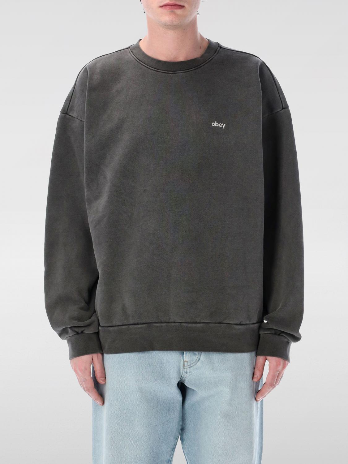 Obey Lowercase Pigment Crewneck In Black