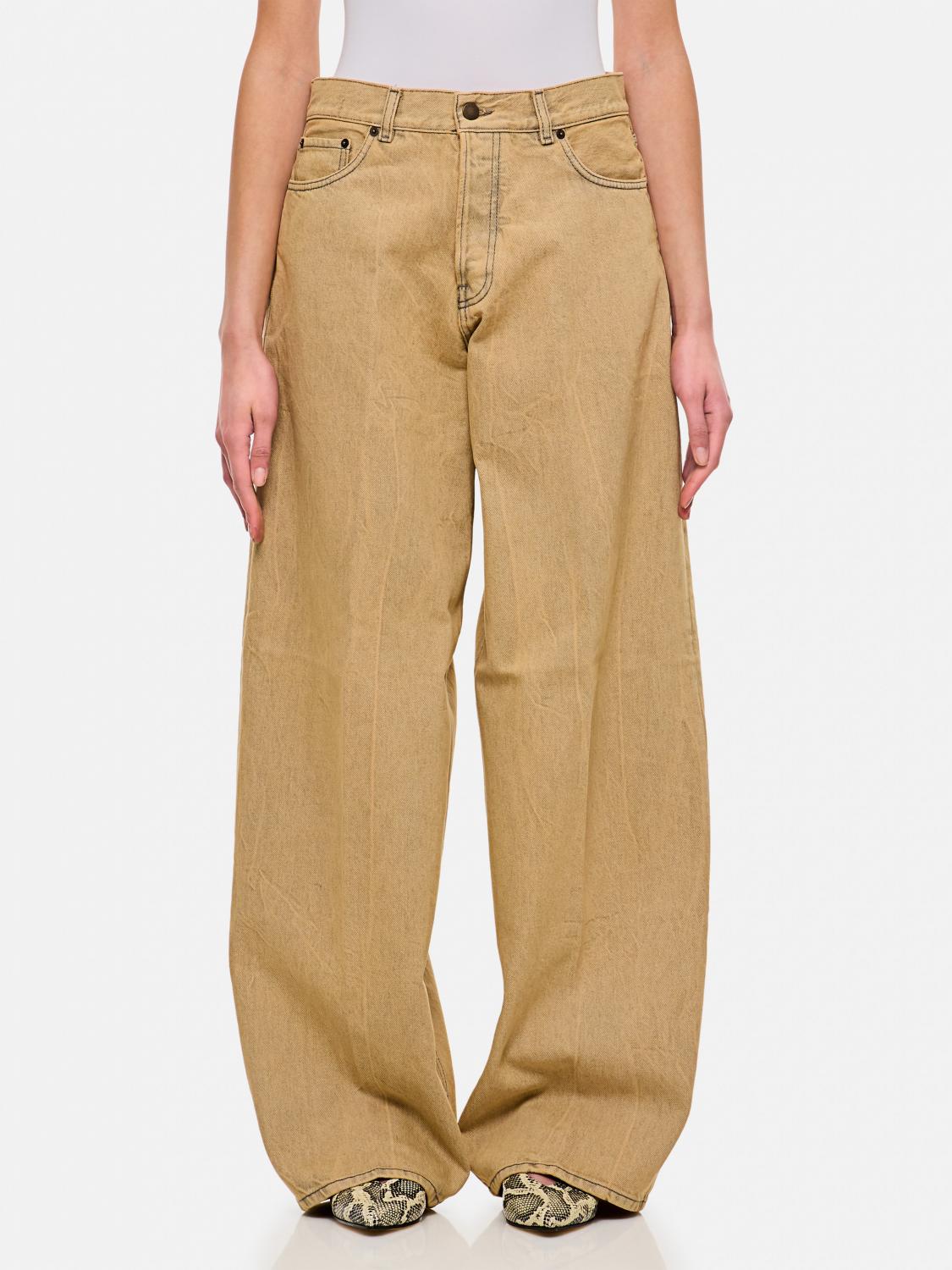 Haikure Camel Wide-leg Overdyed Camel Jeans In Beige