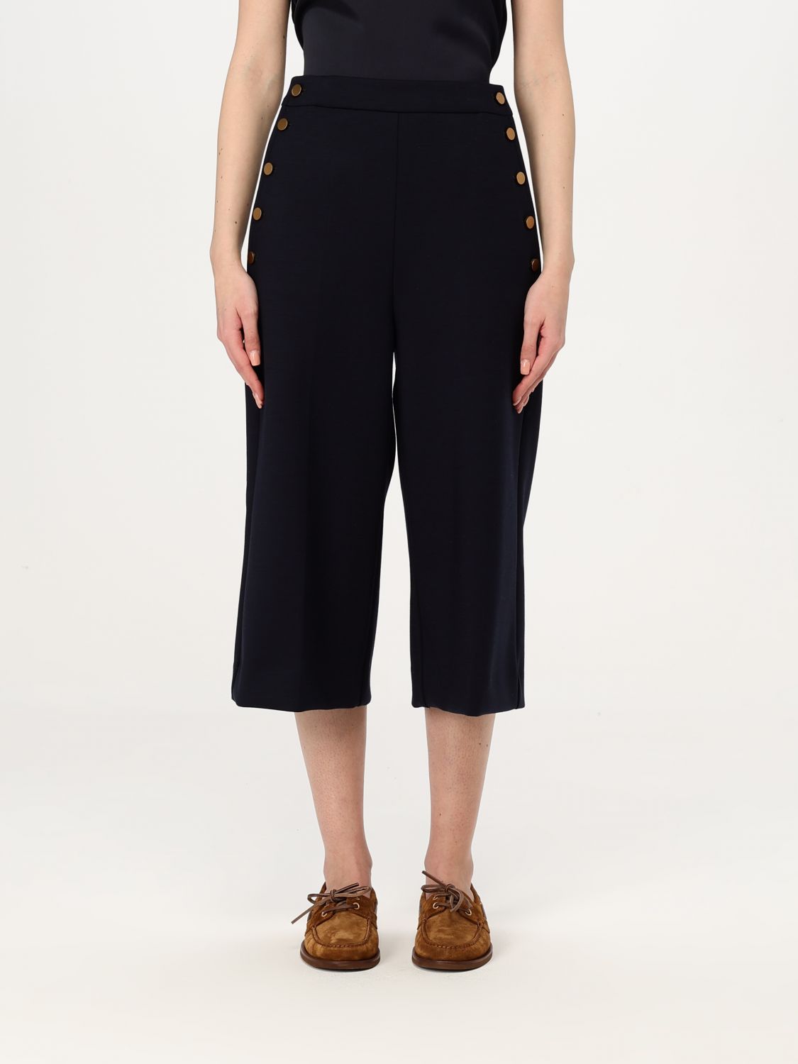 Shop Max Mara Pants Woman Color Blue