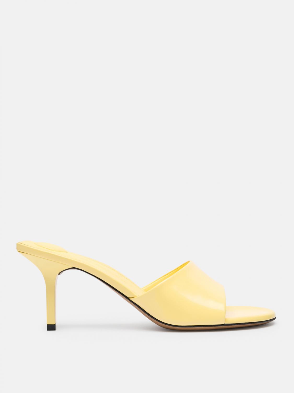 Jacquemus Cubisto Italian Kitten Heel Mules In Yellow