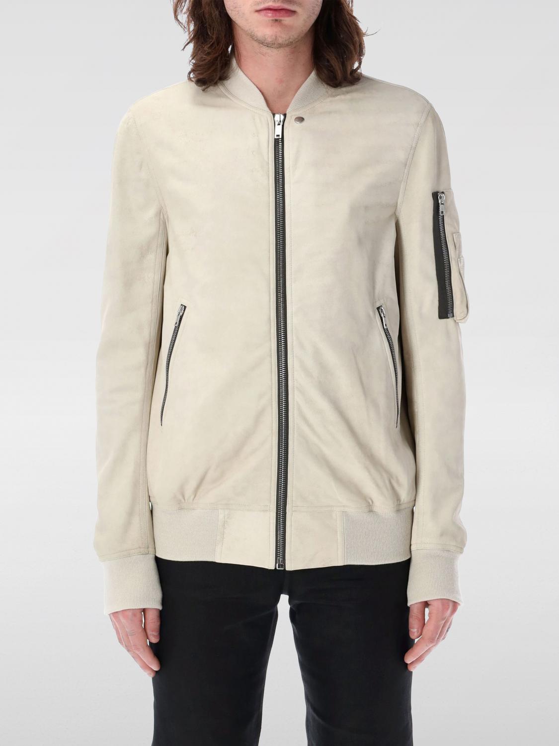 Rick Owens Off-white Hollywood Classic Flight Leather Jacket In Beige