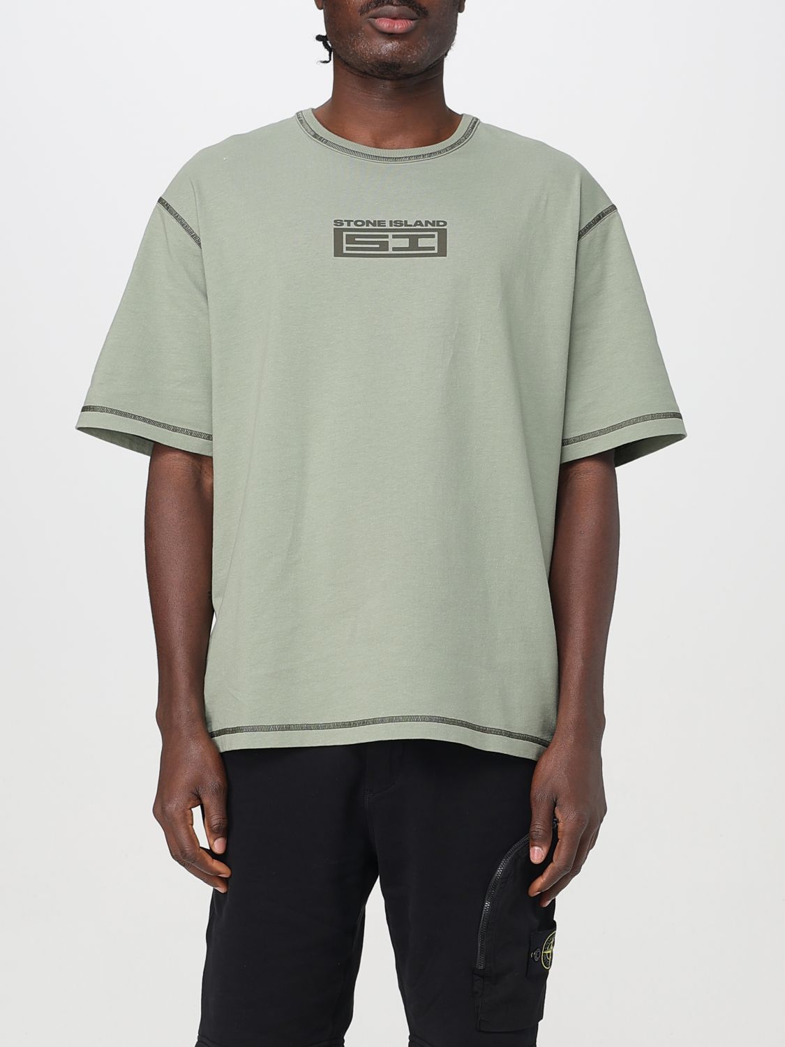 Stone Island Cotton Jersey T-shirt In Blue