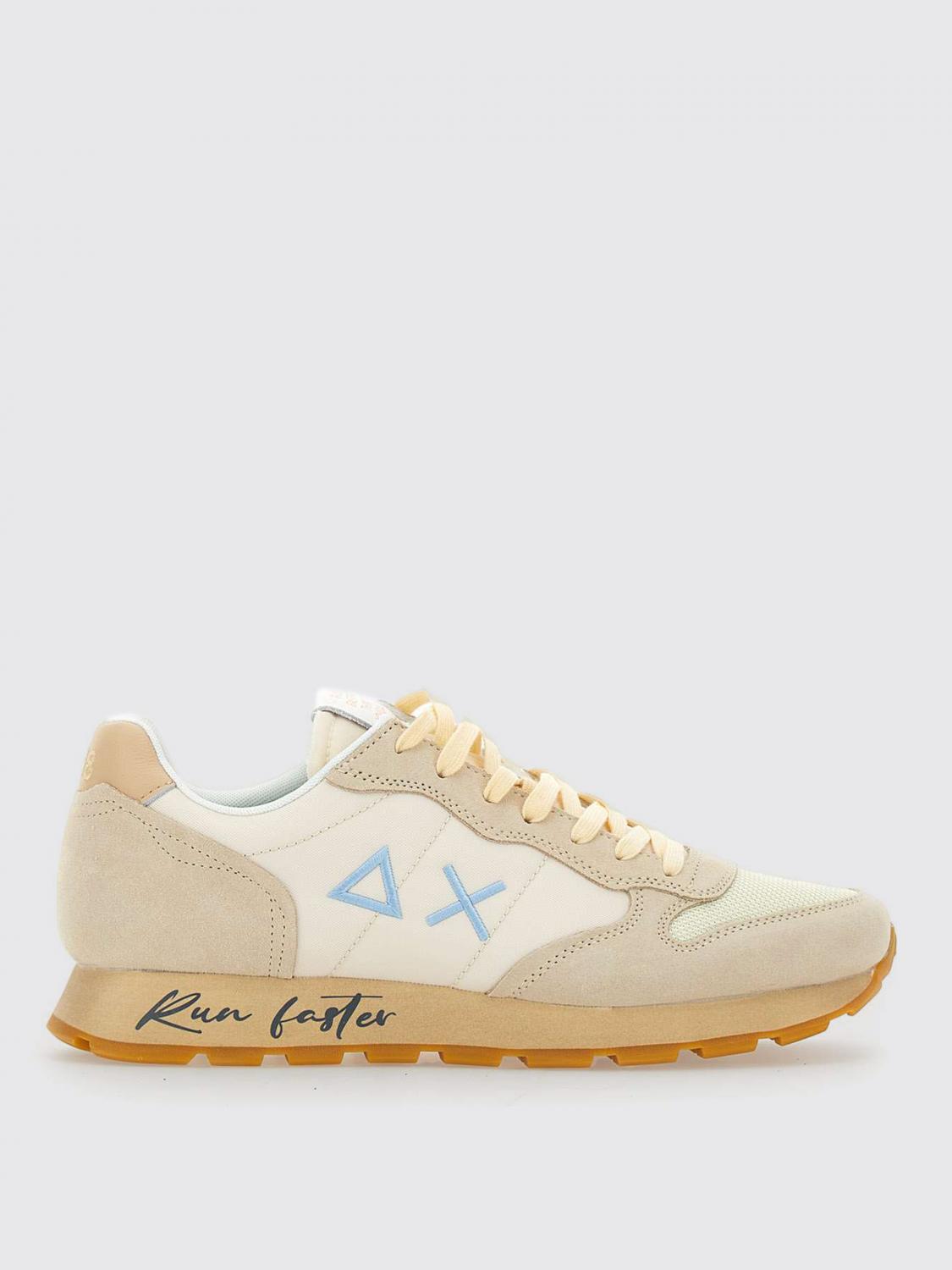 Sun 68 Sun68 Tom Vintage Sneakers In Sand Sky Blue In White