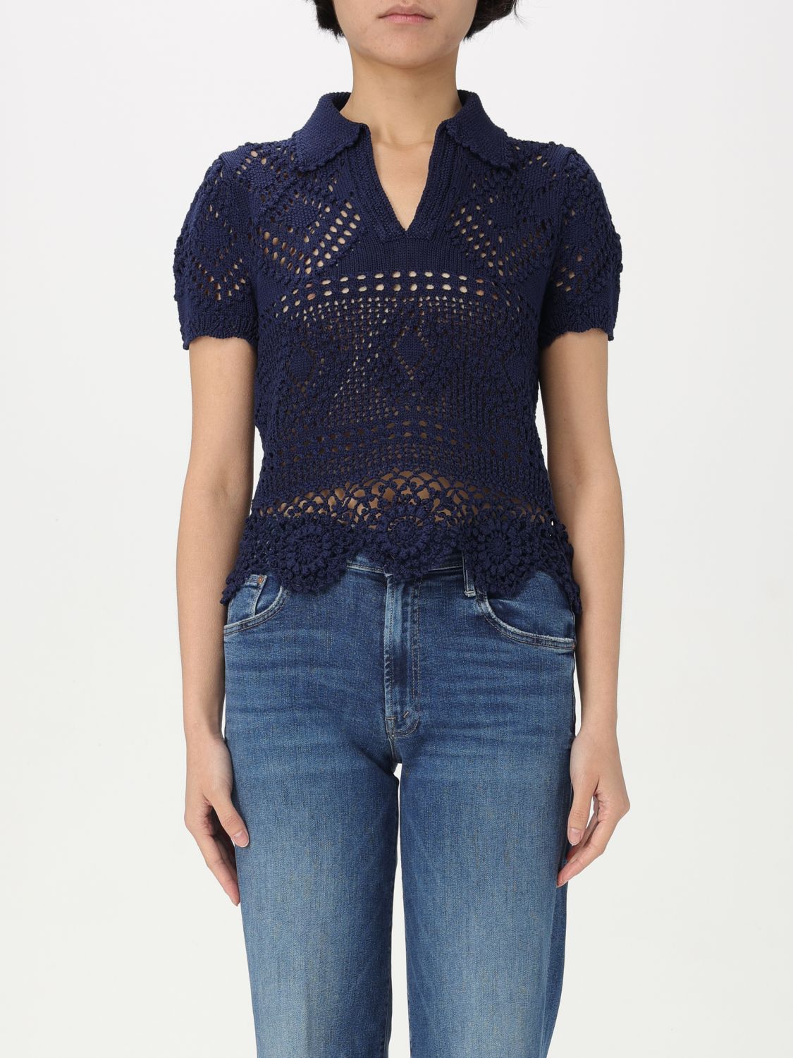Shop Polo Ralph Lauren Polo Shirt Woman Color Blue In Blau