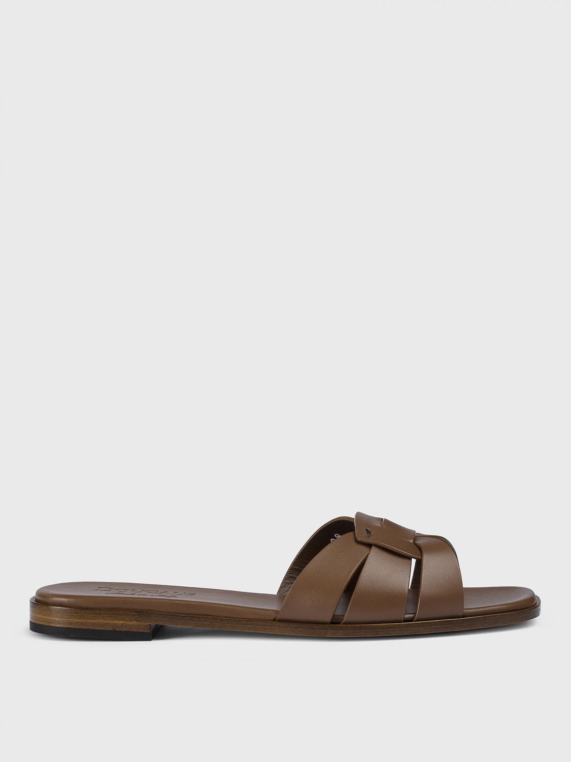 Doucal's Leather Mules In Brown