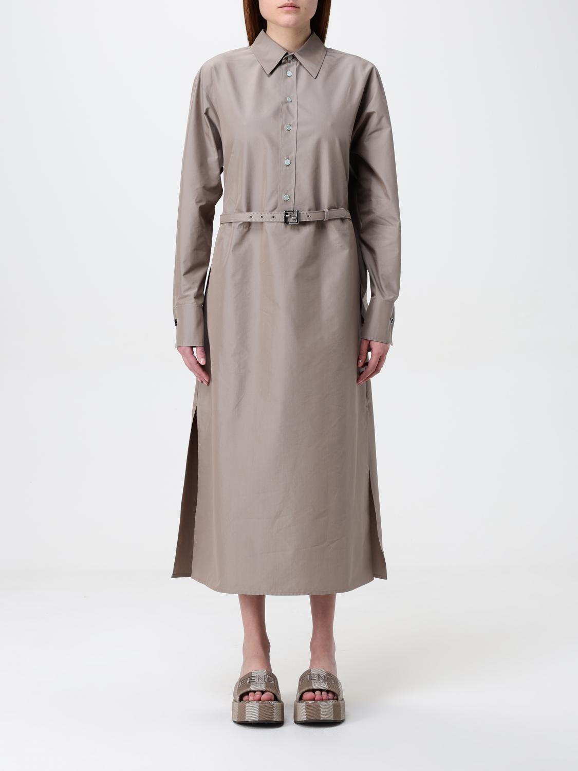 FENDI Abito chemisier in cotone e seta