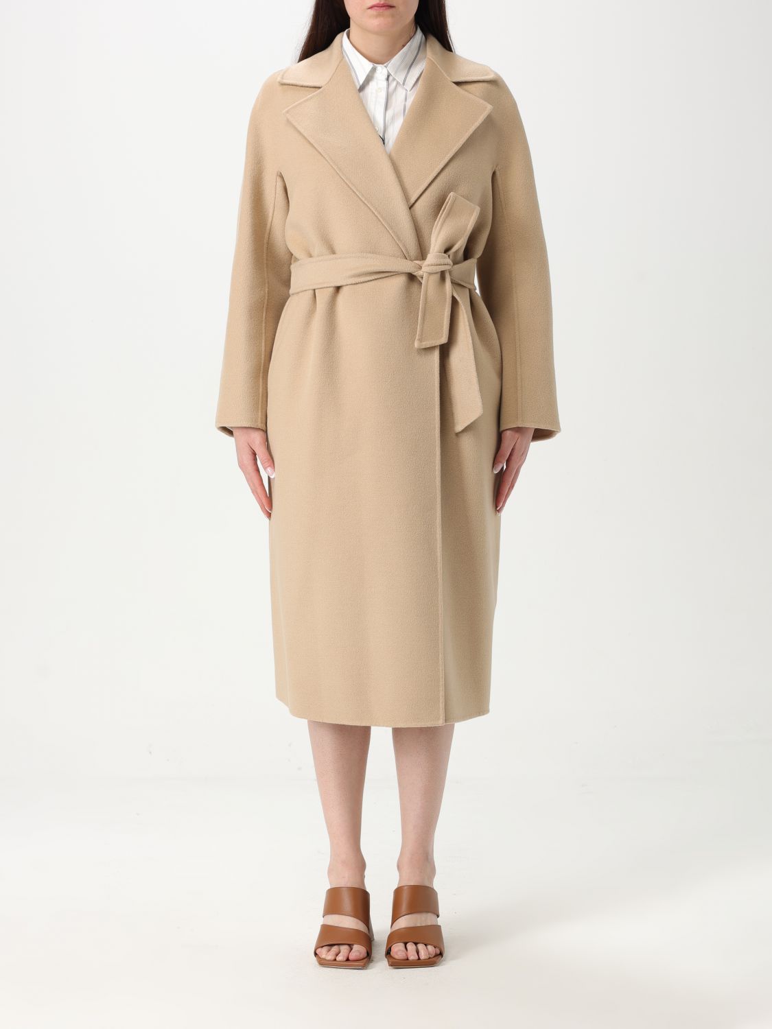 MAX MARA COAT MAX MARA STUDIO WOMAN COLOR SAND G80213054