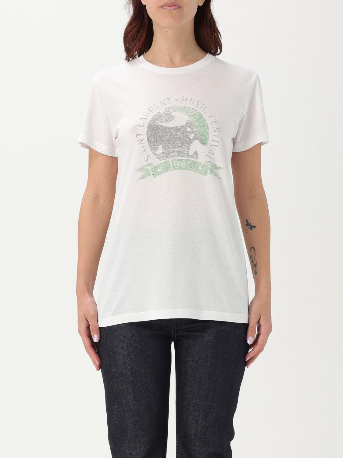 SAINT LAURENT T-shirt in cotone stampato