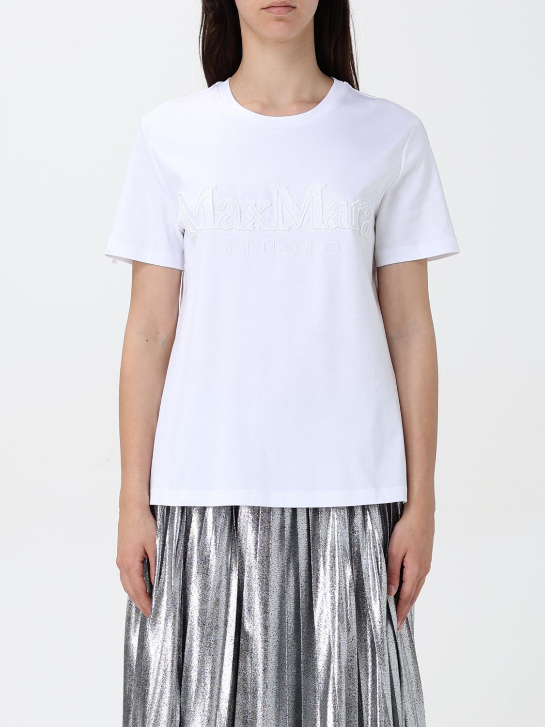 MAX MARA MAX MARA STUDIO COTTON T-SHIRT WITH LOGO
