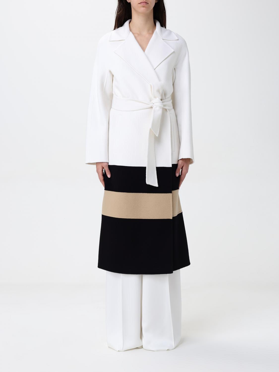 Max Mara Wool Robe Coat In White