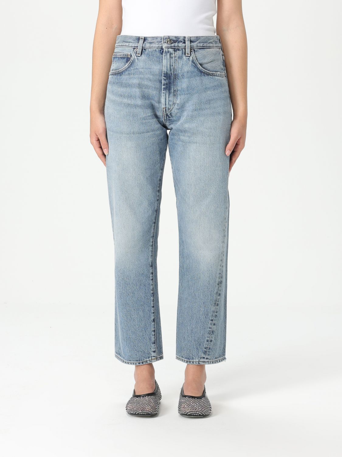 Totême Jeans Toteme Woman Color Gnawed Blue In Gnawed Blue