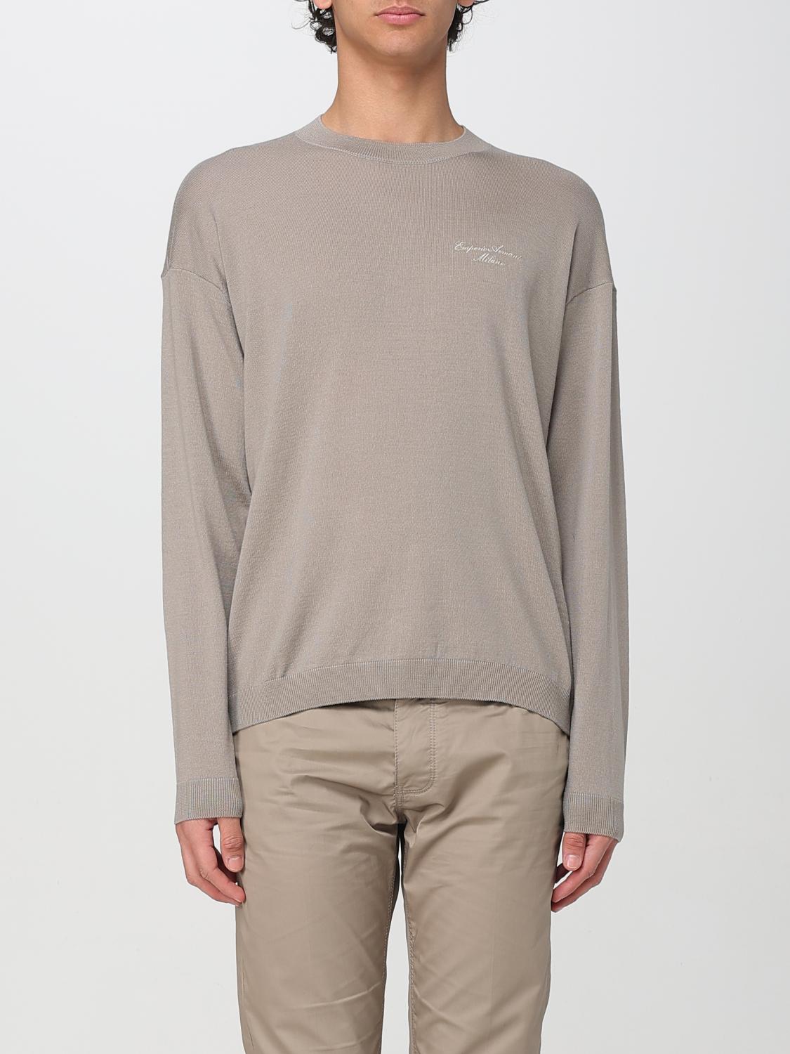 Emporio Armani Wool Blend Sweater In Grau