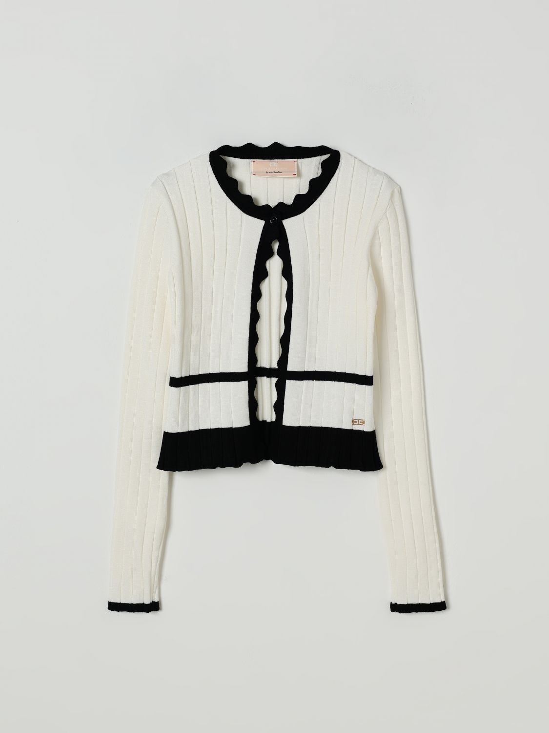 Shop Elisabetta Franchi La Mia Bambina Jacket Kids Color Ivory