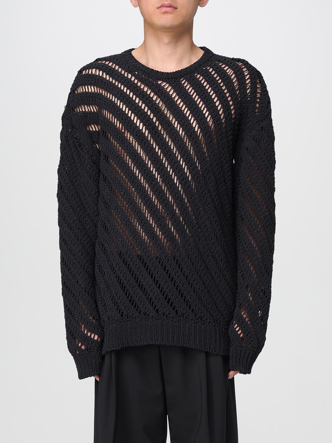 Laneus Maglione Traforato In Cotone E Nylon In Black