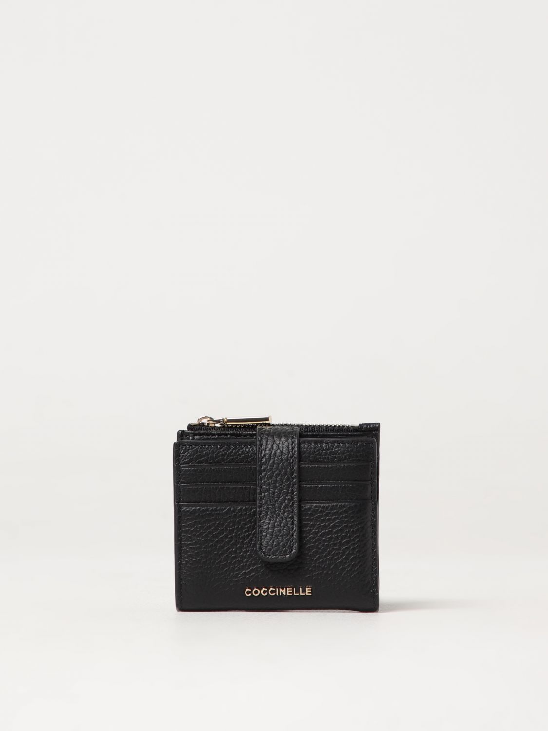 Coccinelle Metallic Soft Button Wallet In Black