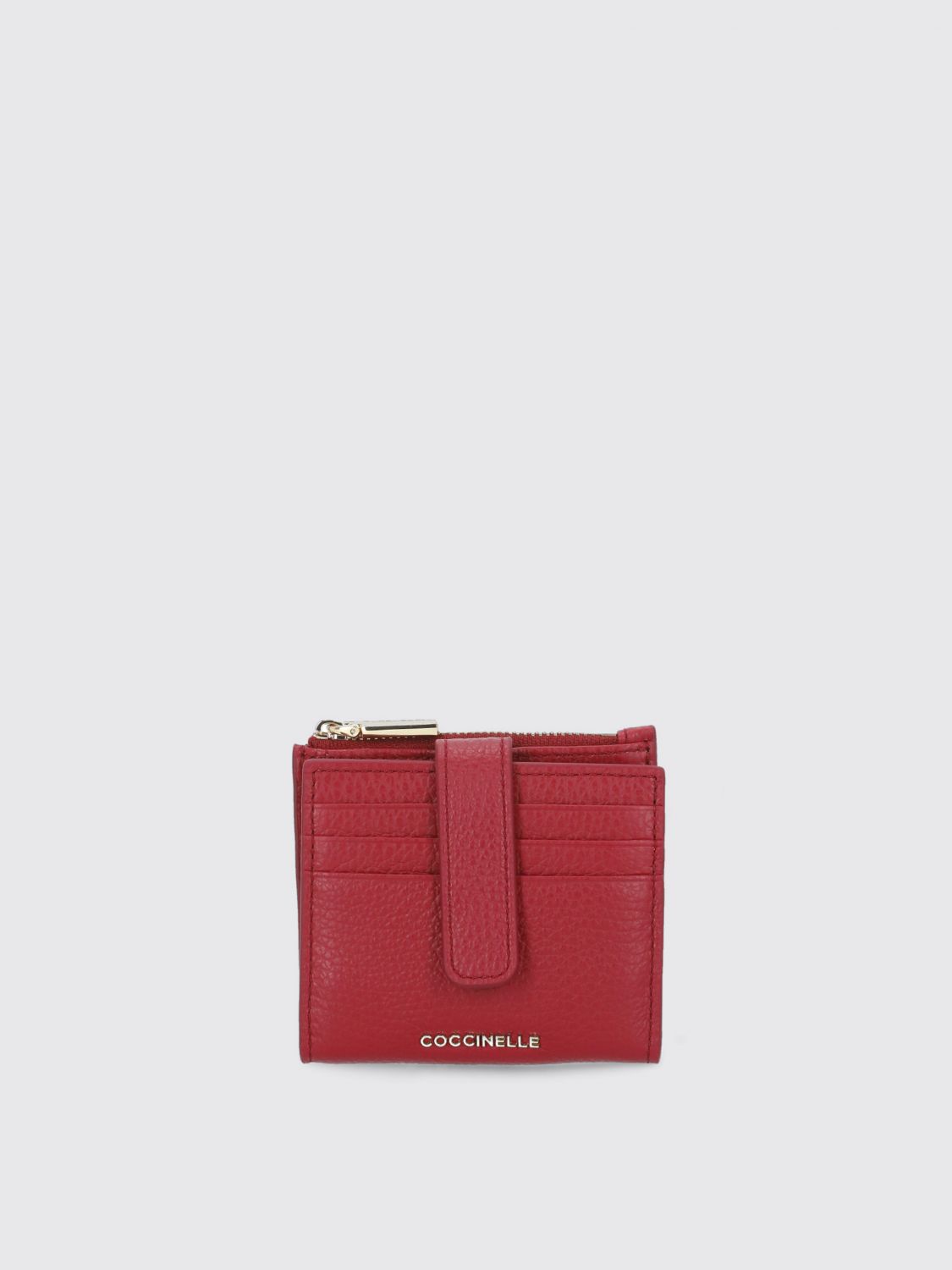 Coccinelle Sleek Minimalist Wallets For Essentials In Burgundy