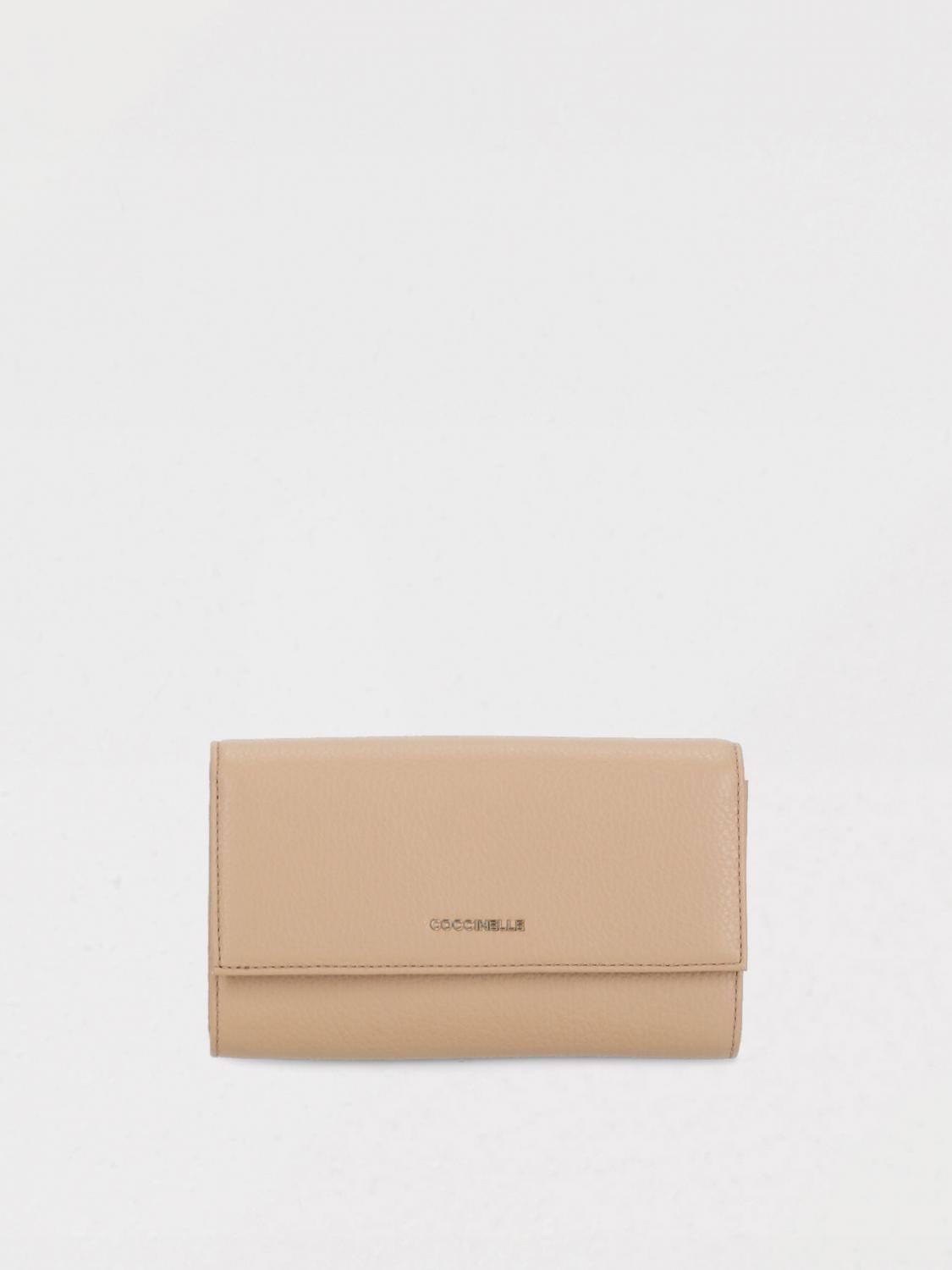 Coccinelle Metallic Soft Wallet In Beige