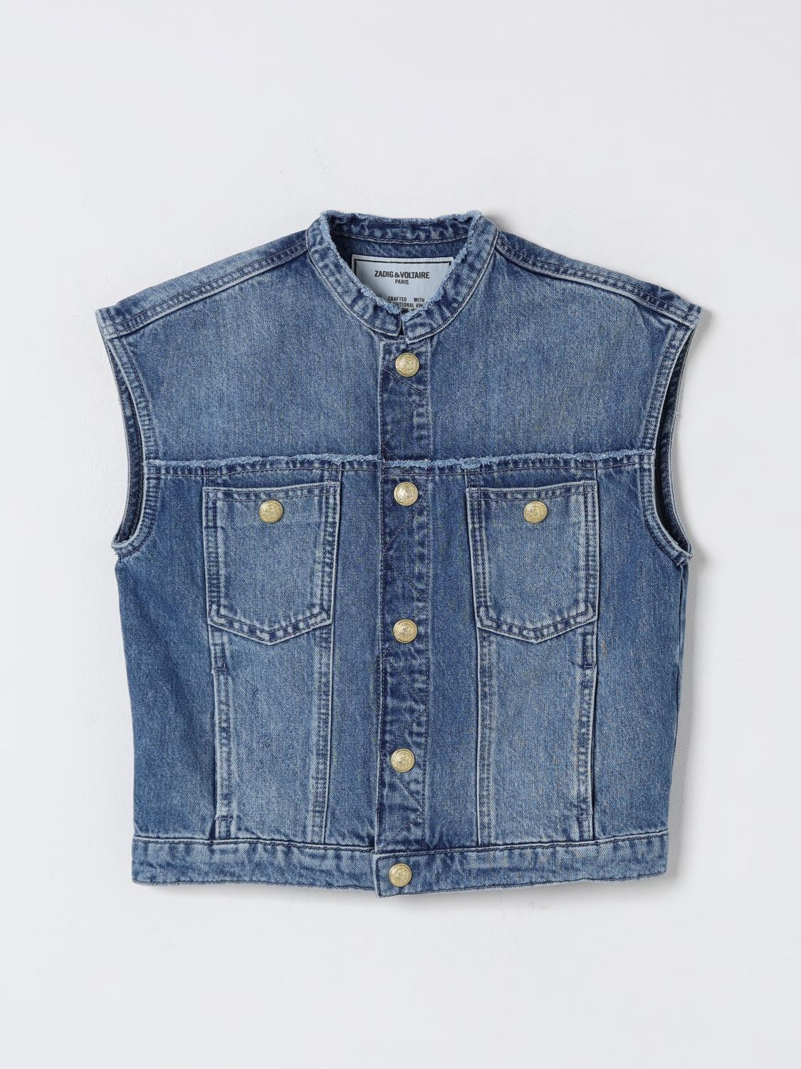 Zadig & Voltaire Jacket Kids Color Blue In Blue