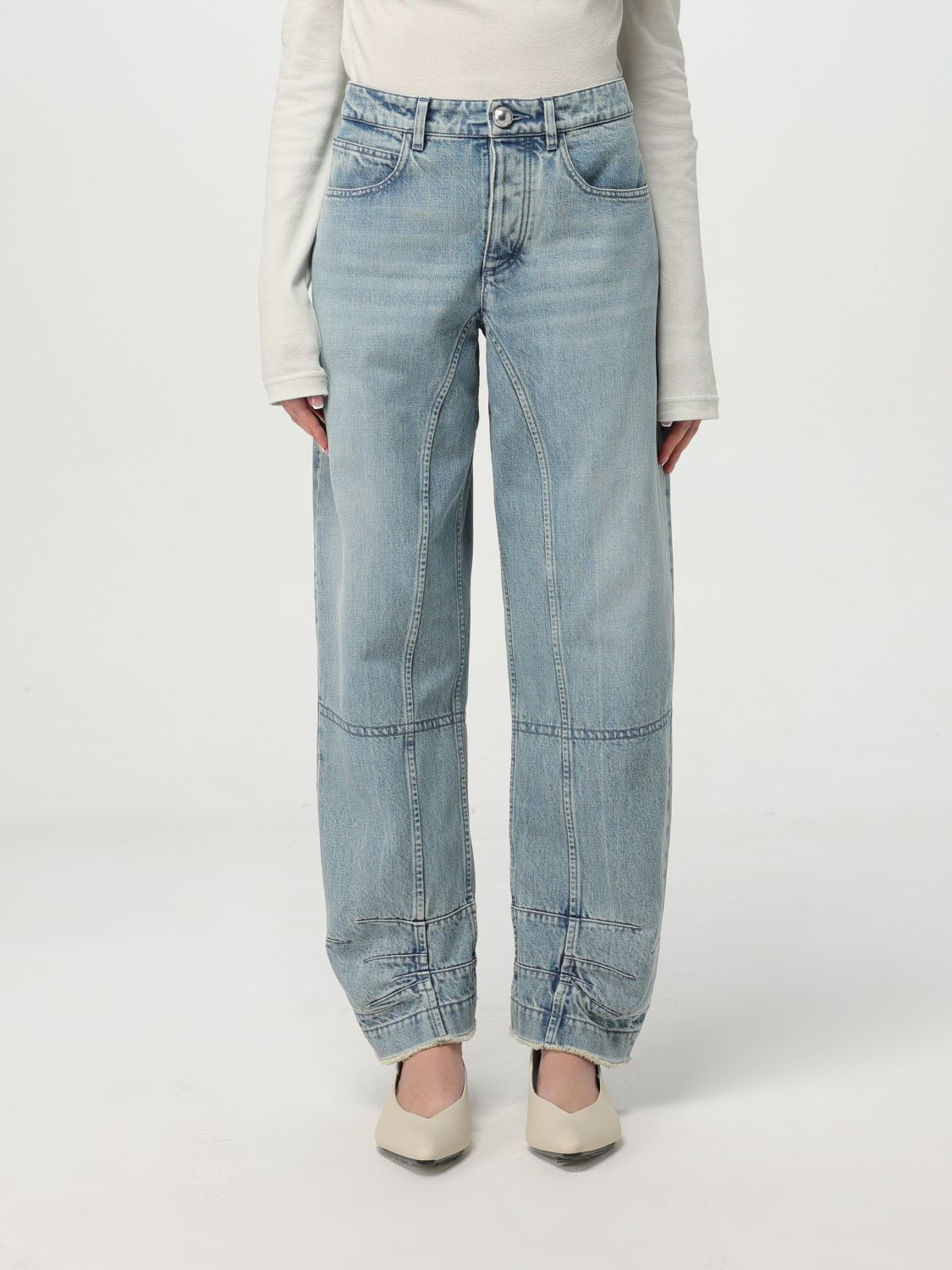 Jil Sander 69 Denim Carrot Fit Trousers In Gnawed Blue