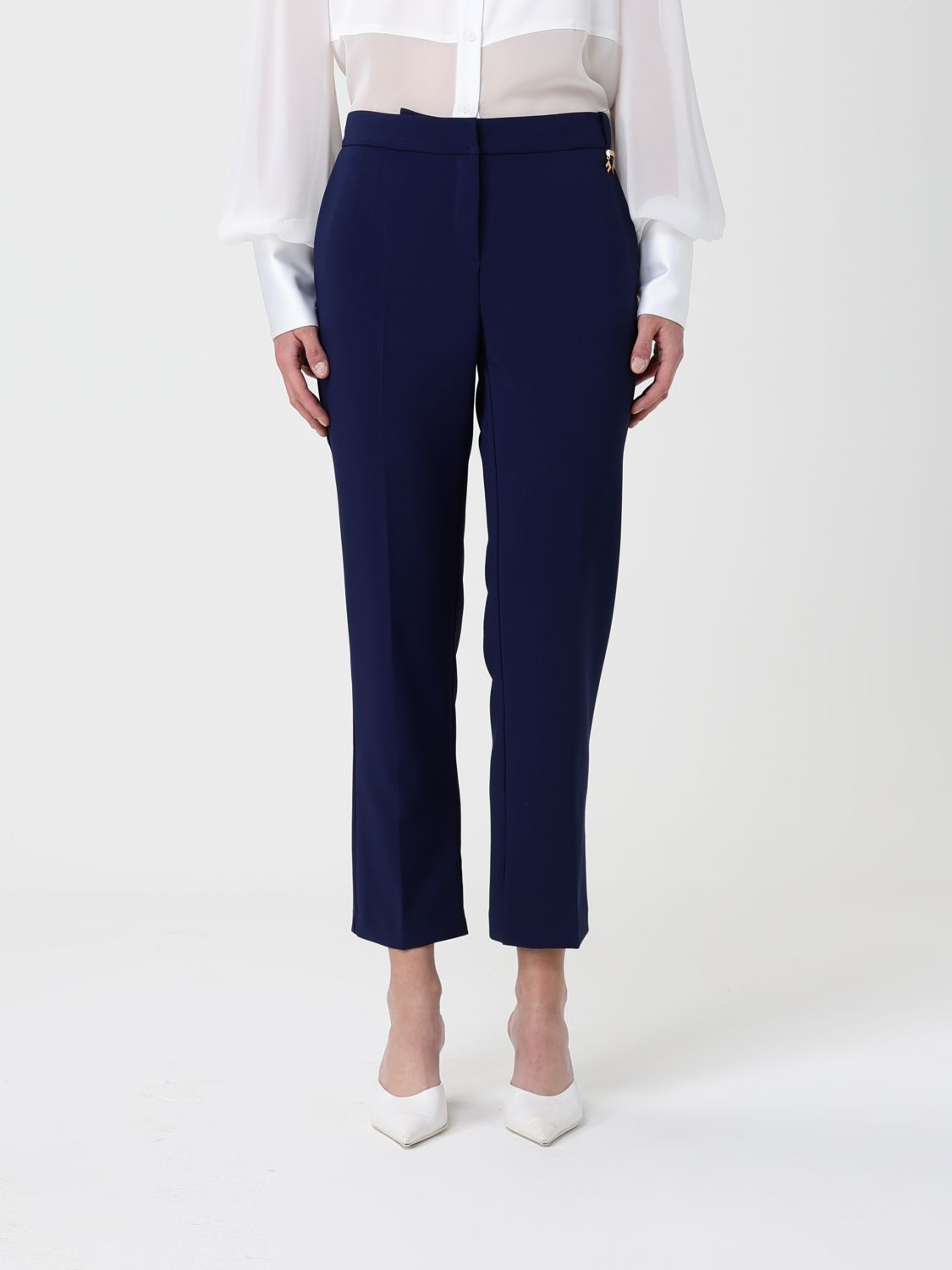 Elisabetta Franchi Pants Woman Color Sea In Blue
