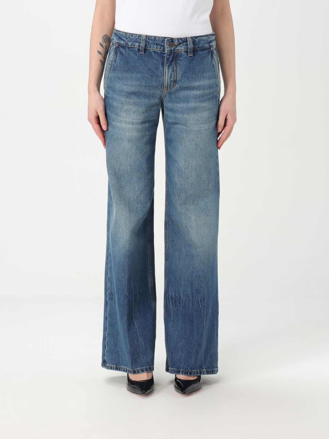 Shop Victoria Beckham Jeans Victoria Woman Color Blue In Blau