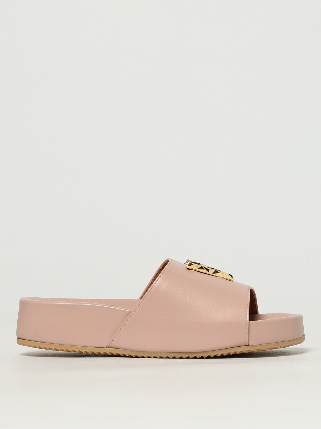 Via Roma 15 Flat Sandals Woman Color Pink In Pink