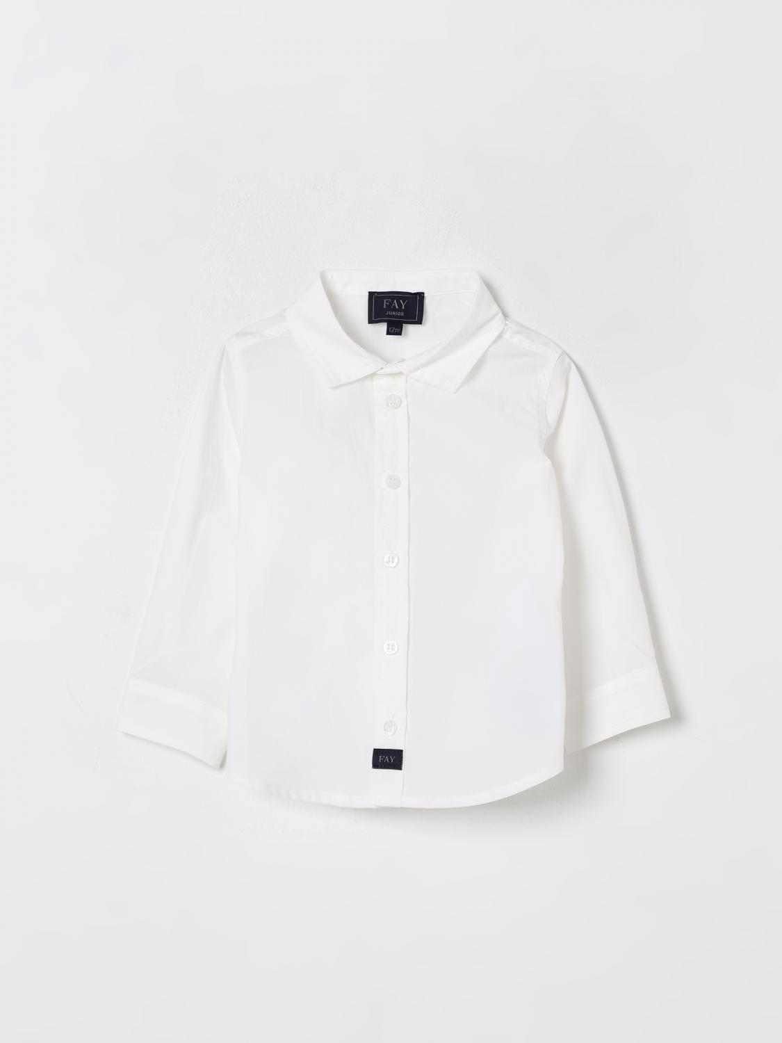 Fay Junior Shirt Kids Color Ivory In White