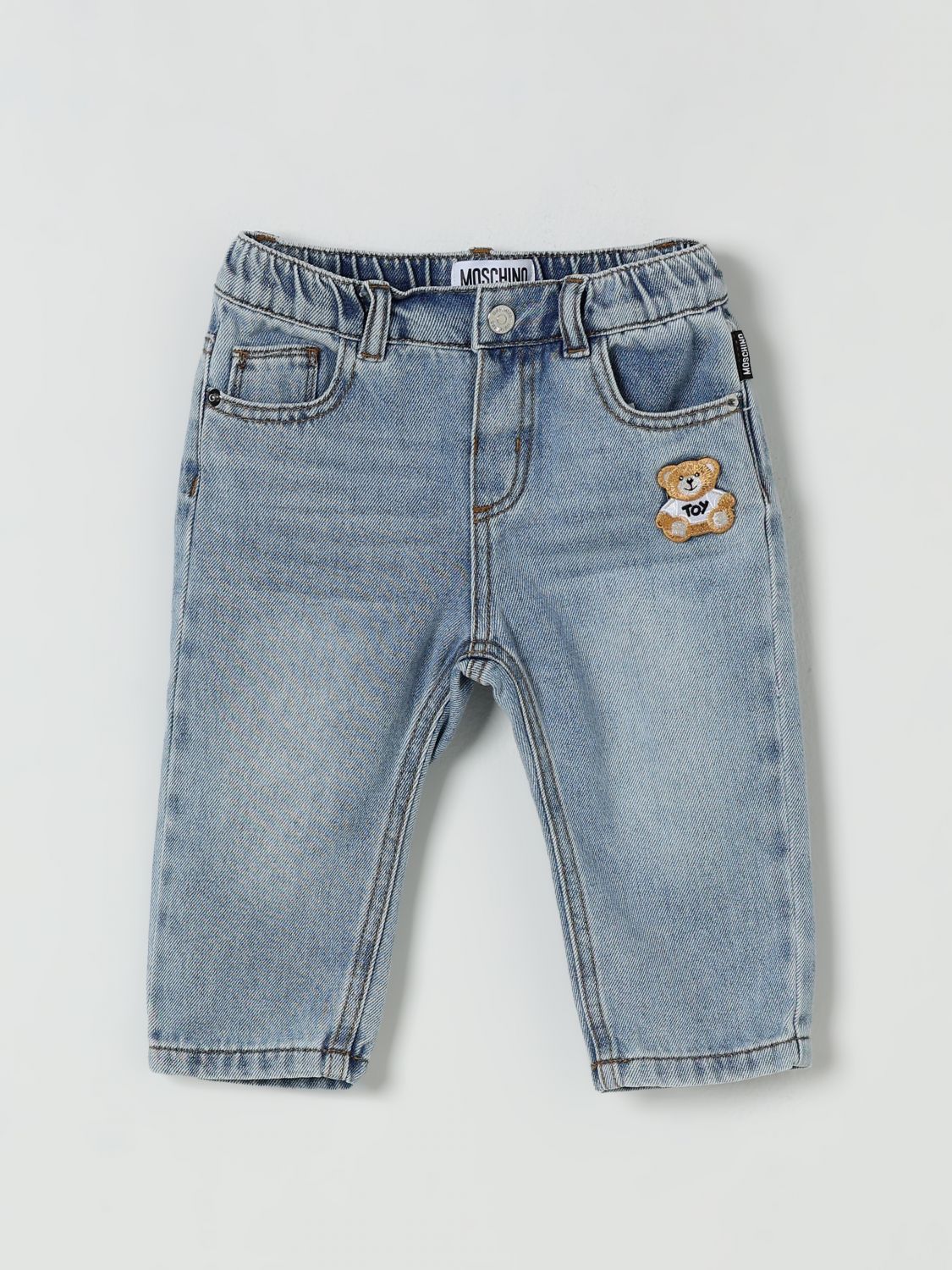 Moschino Baby Teddy Bear Jeans In Blue