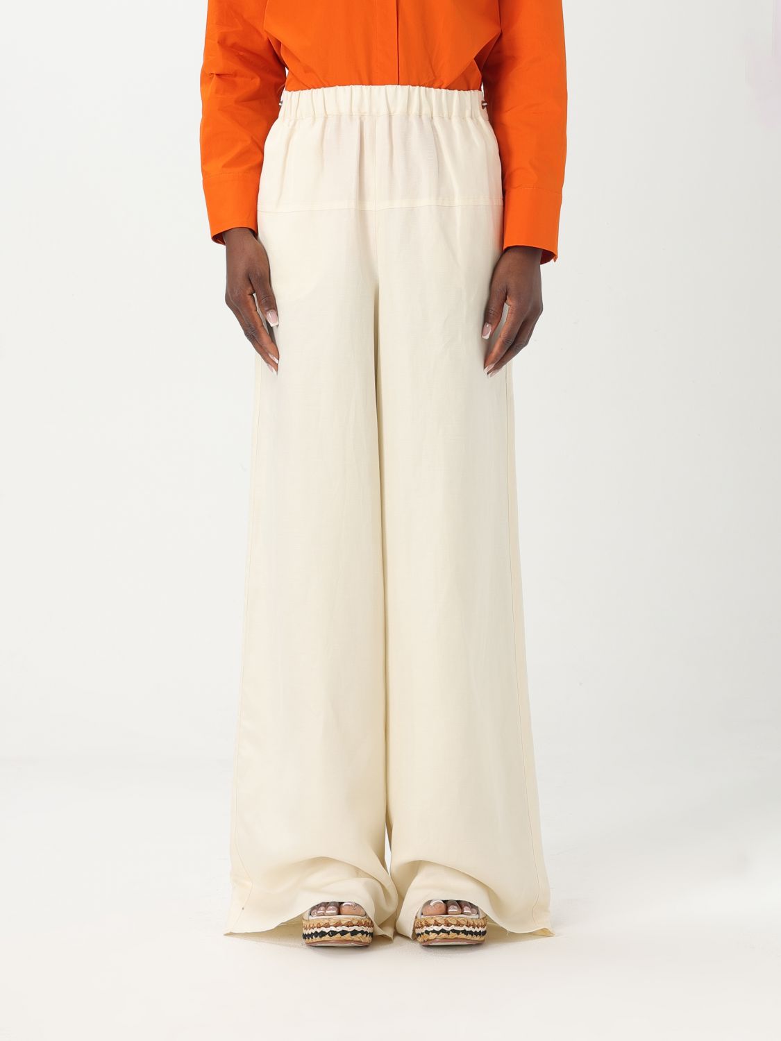 Max Mara Pants Woman White In White