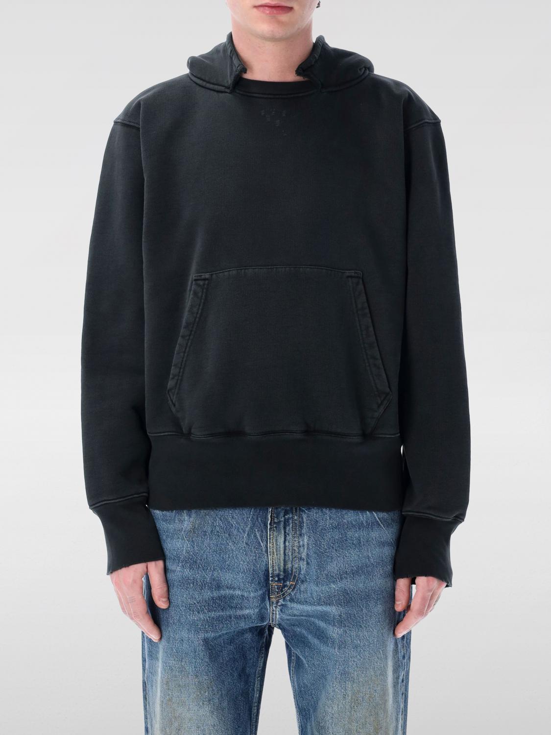 Our Legacy Relic Cropped Distressed Cotton-jersey Hoodie In Black