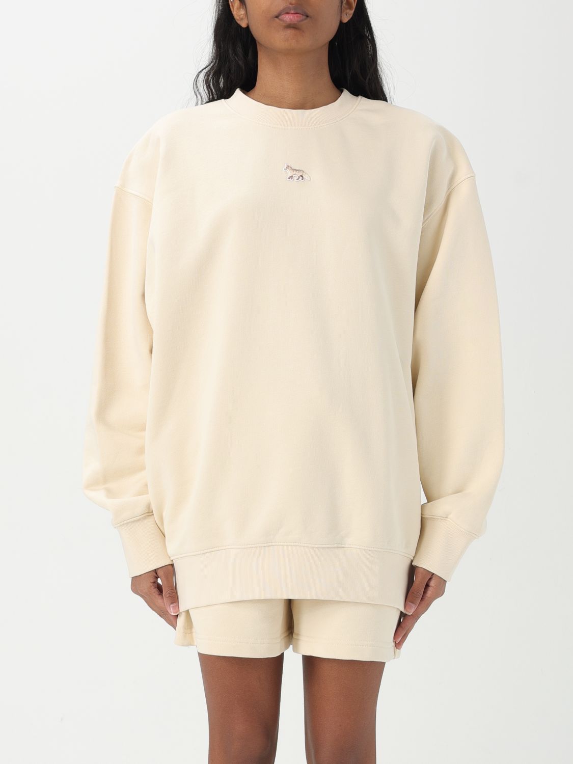 Shop Maison Kitsuné Sweatshirt Woman Color Grey In Grau
