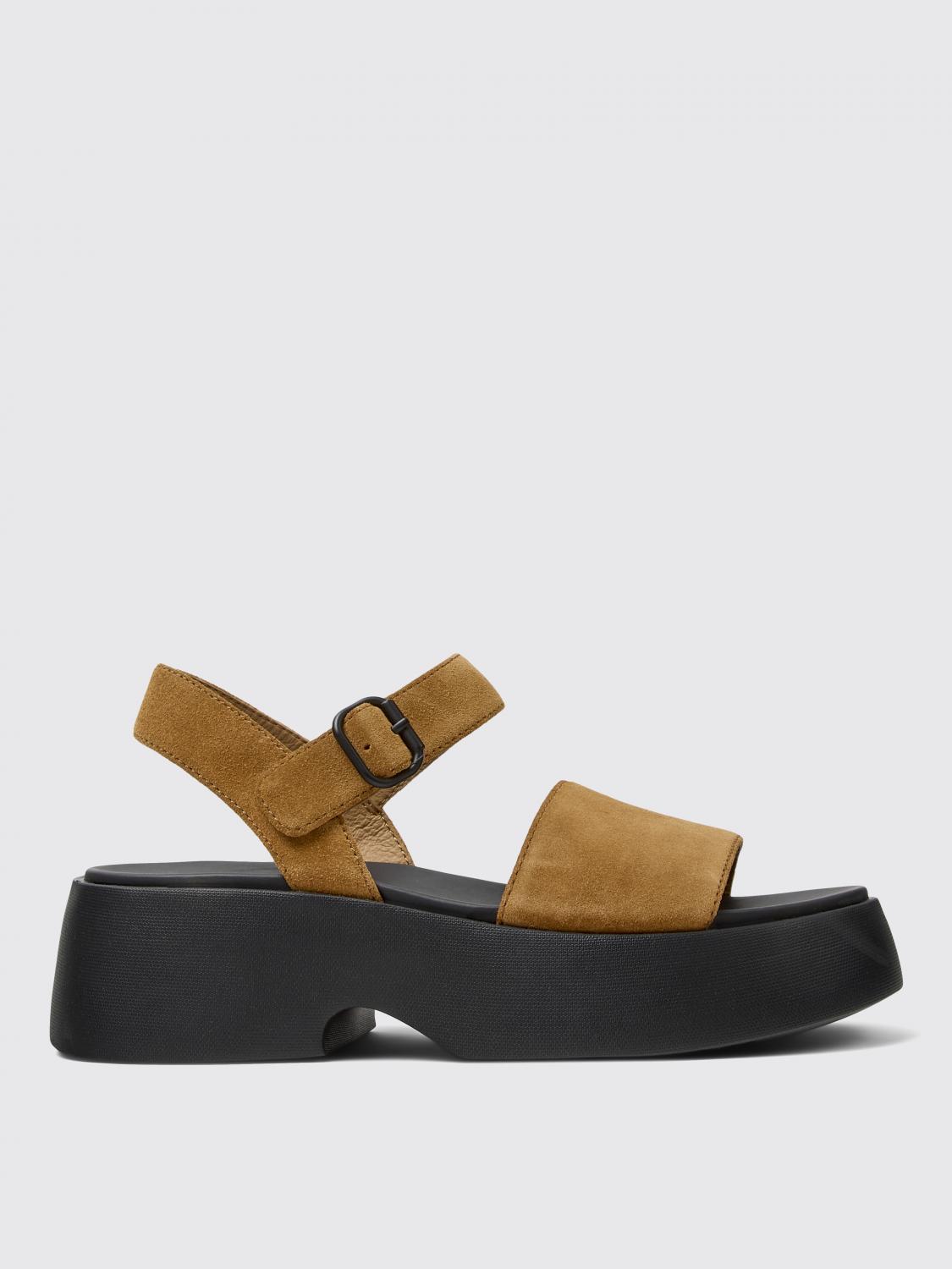 Shop Camper Flat Sandals Woman Color Brown