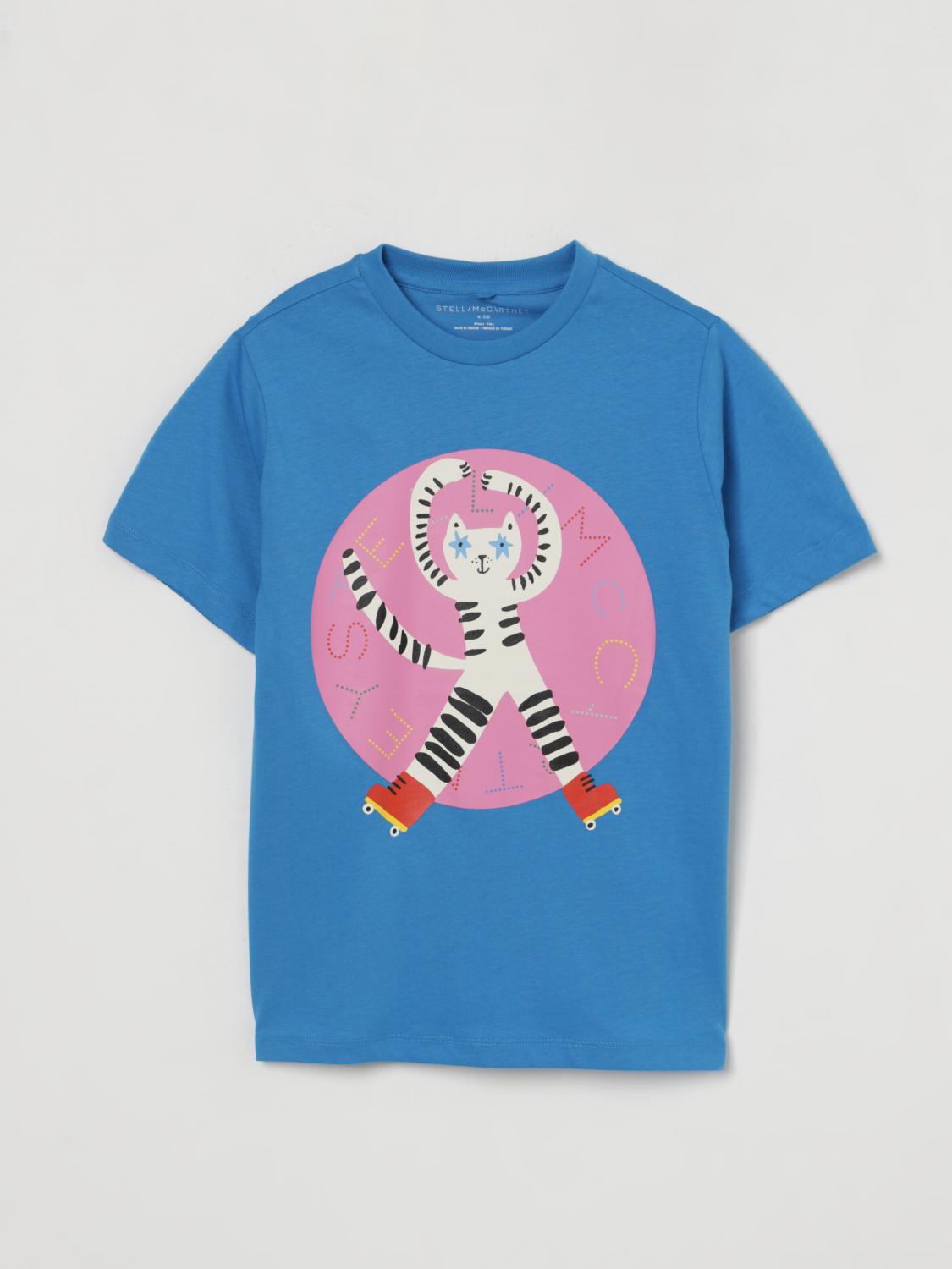 Stella Mccartney T-shirt Con Stampa In Gnawed Blue