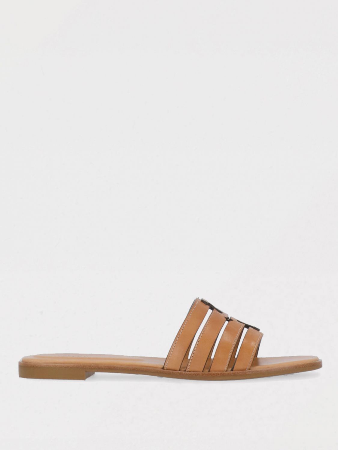 Tory Burch Beige Ines Cage Slide Slippers In Brown