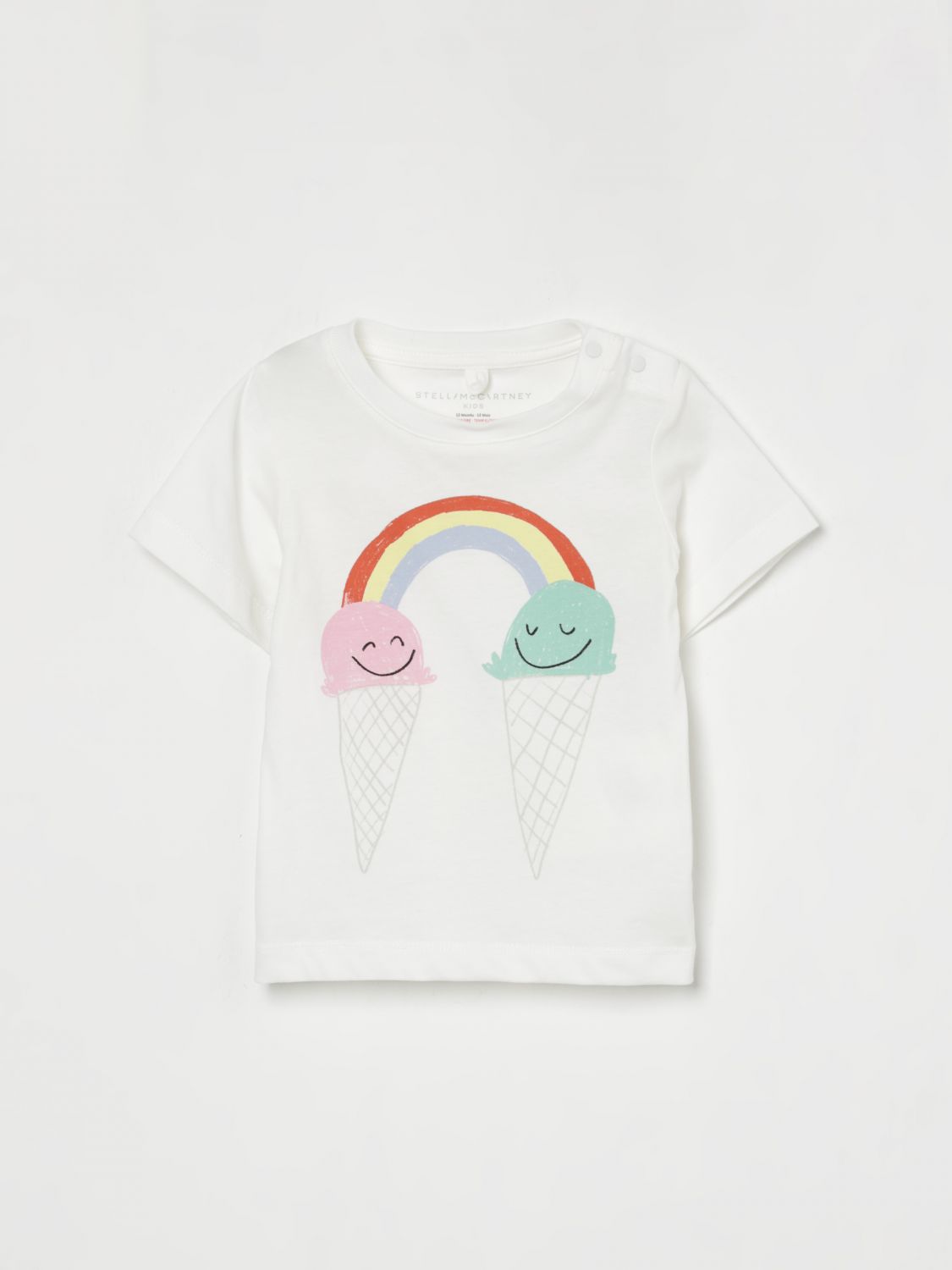 Stella Mccartney T-shirt Con Stampa In Yellow Cream