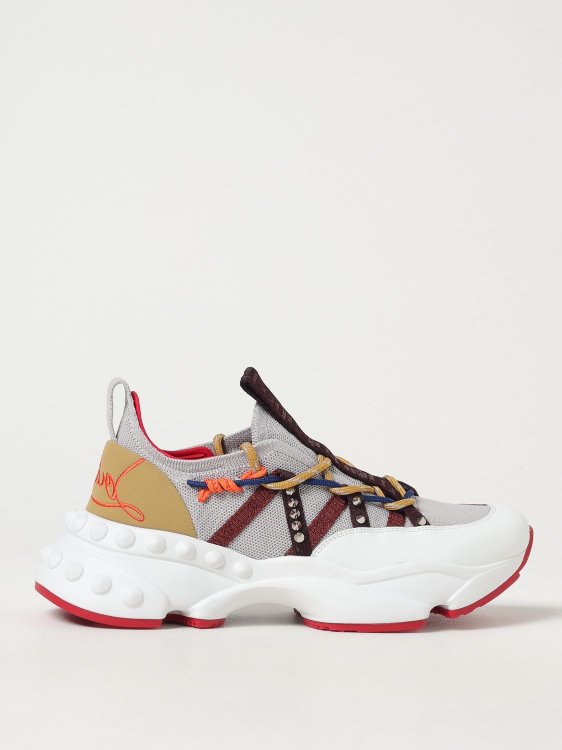 Christian Louboutin Trailnrun Sneakers With Spikes In Weiss