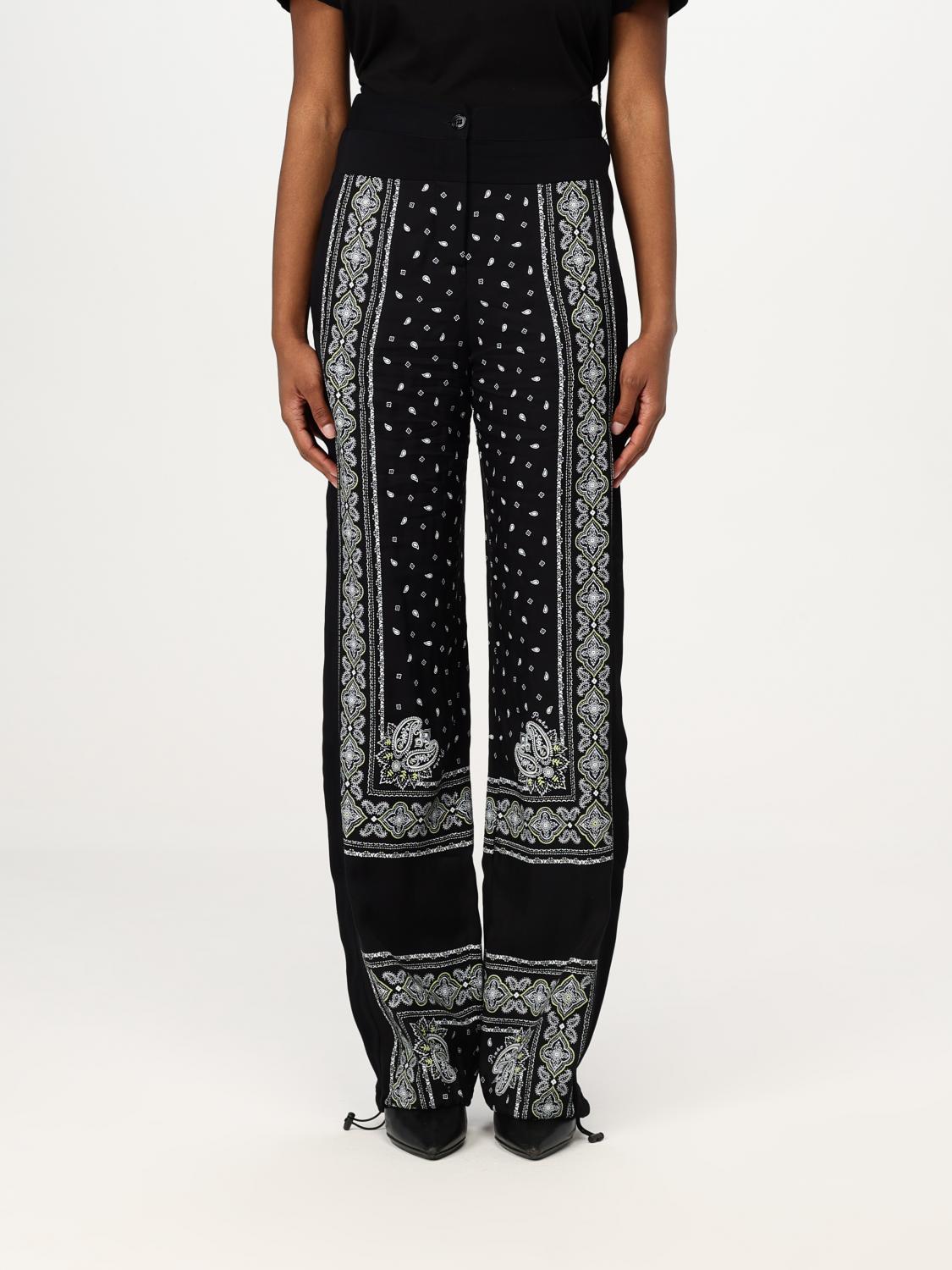Pinko Pantalon À Imprimé Bandana Ample Et Léger In Black