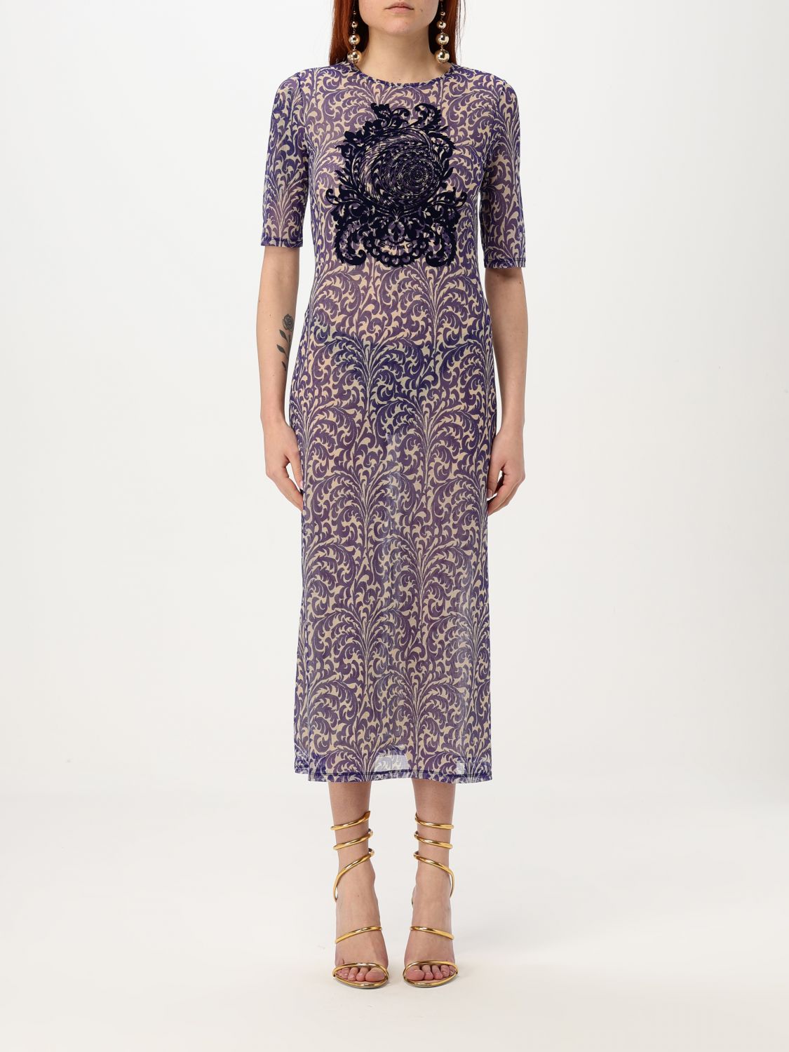 Shop Etro Dress Woman Color Blue