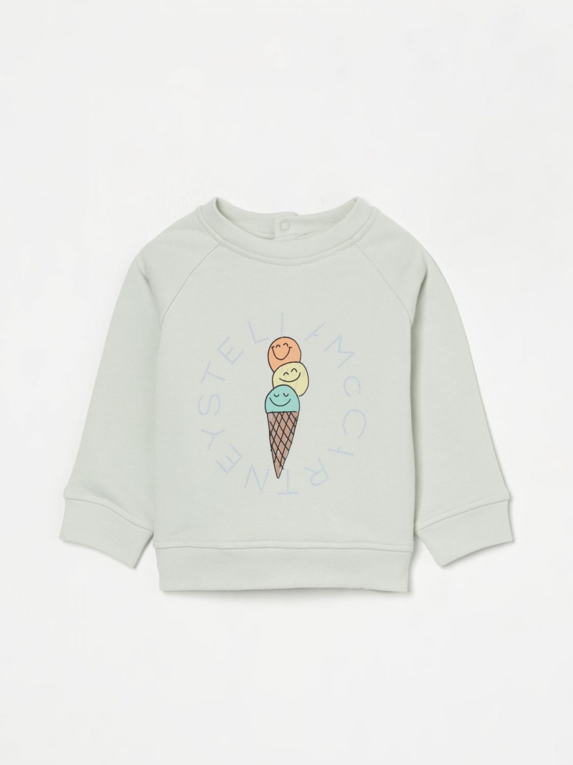 Stella Mccartney Green Sweatshirt For Baby Boy With Ice Cream