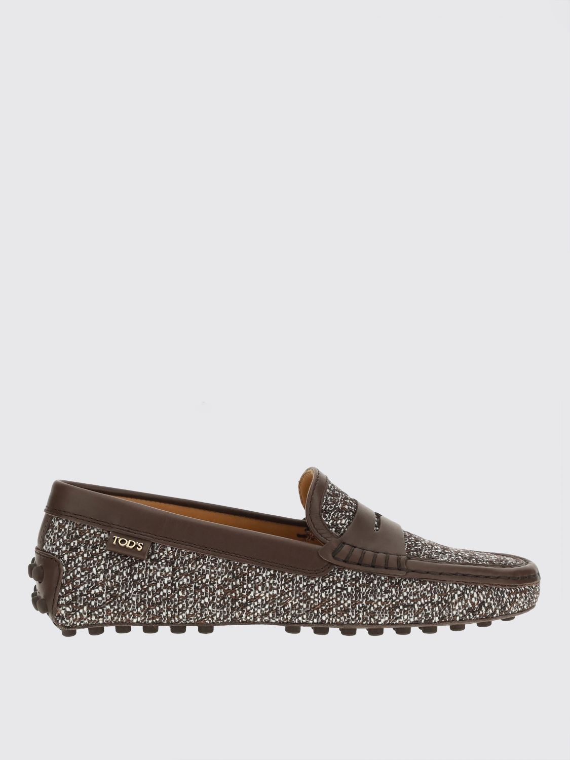 Tod's Mocassino Driver  In Tweed E Pelle