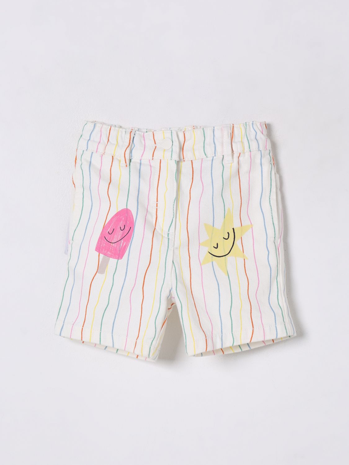Shop Stella Mccartney Shorts Kids Kids Color Yellow Cream