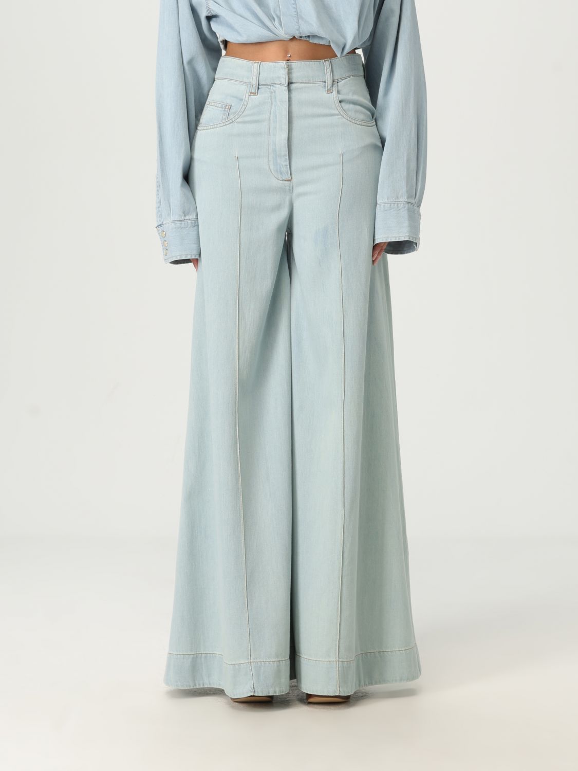 Simona Corsellini Jeans Woman Color Blue In Blue