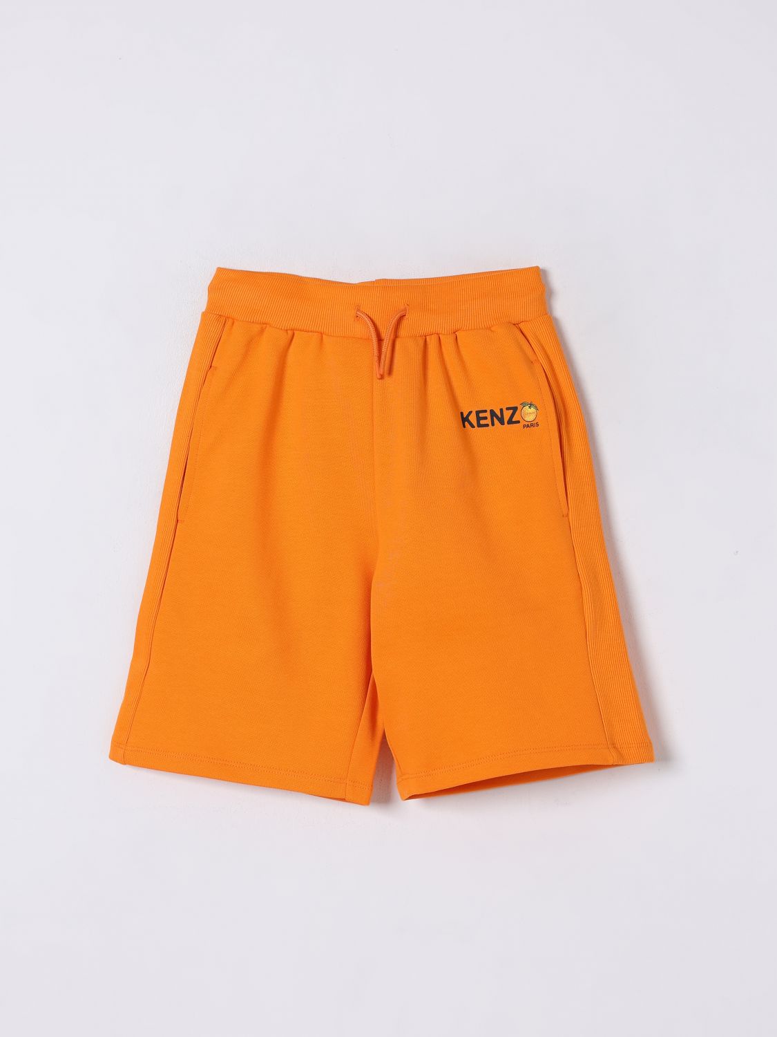 Kenzo Orange-print Bermuda Shorts In Orange