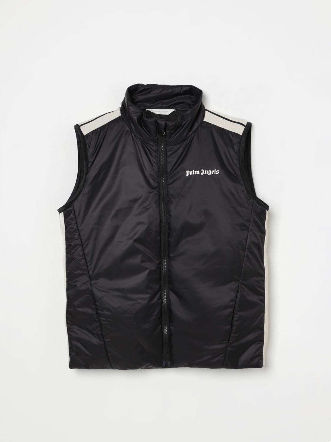Palm Angels Stripe-trim Gilet In Black