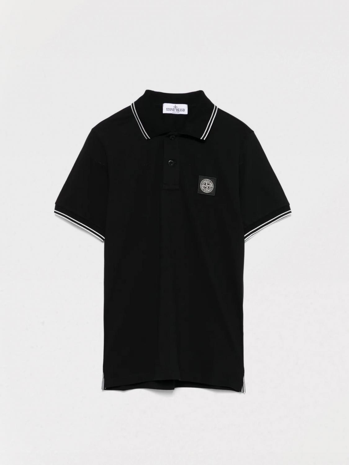 Stone Island Polo Shirt  Junior Kids Color Black In Black