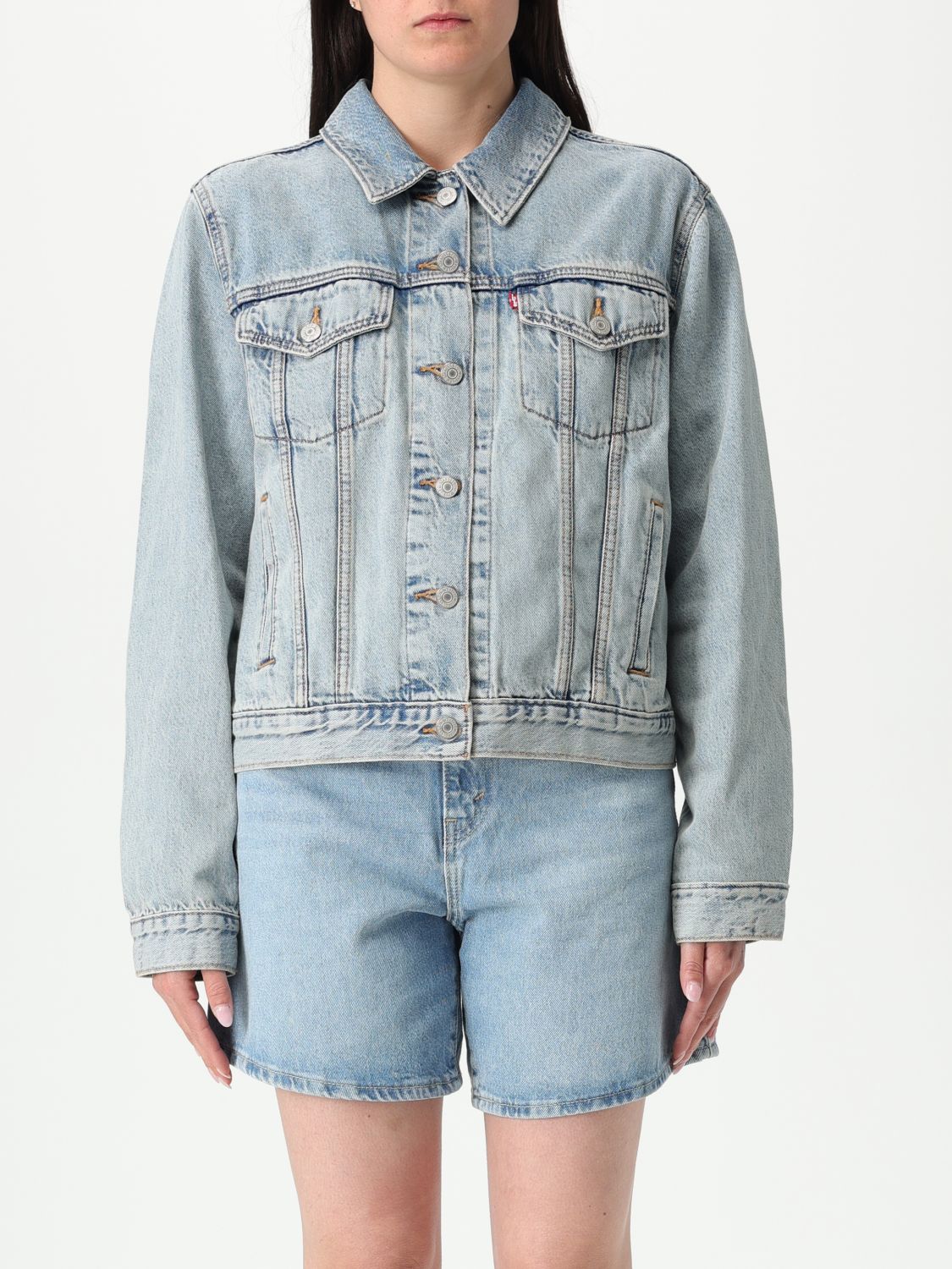 Levi's Light Blue Cotton Women Jacket