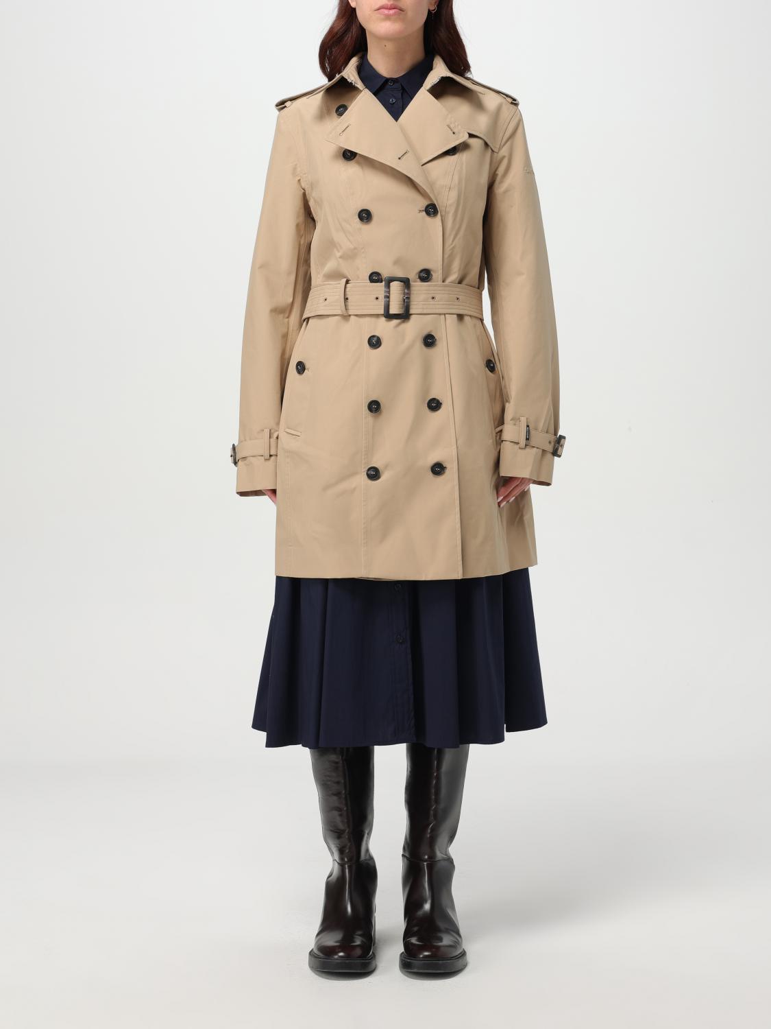 Save The Duck Audrey Belted Trench Coat In Rainy Beige In Sand