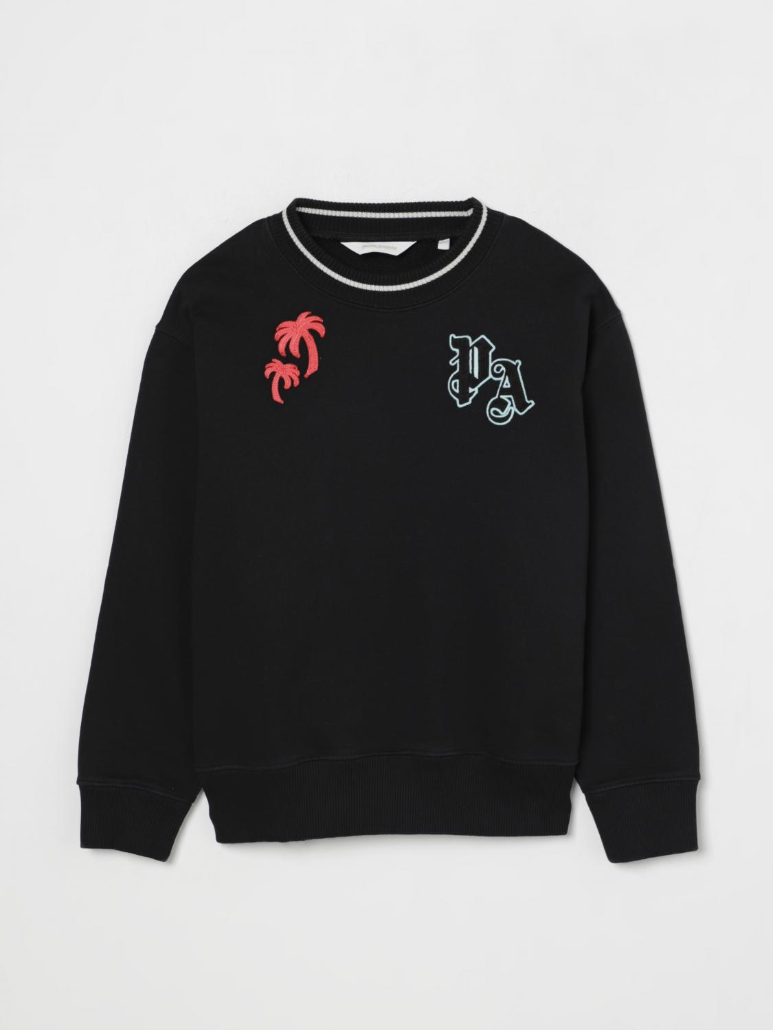 Palm Angels Palms-logo Appliqué Knit Sweater In ブラック
