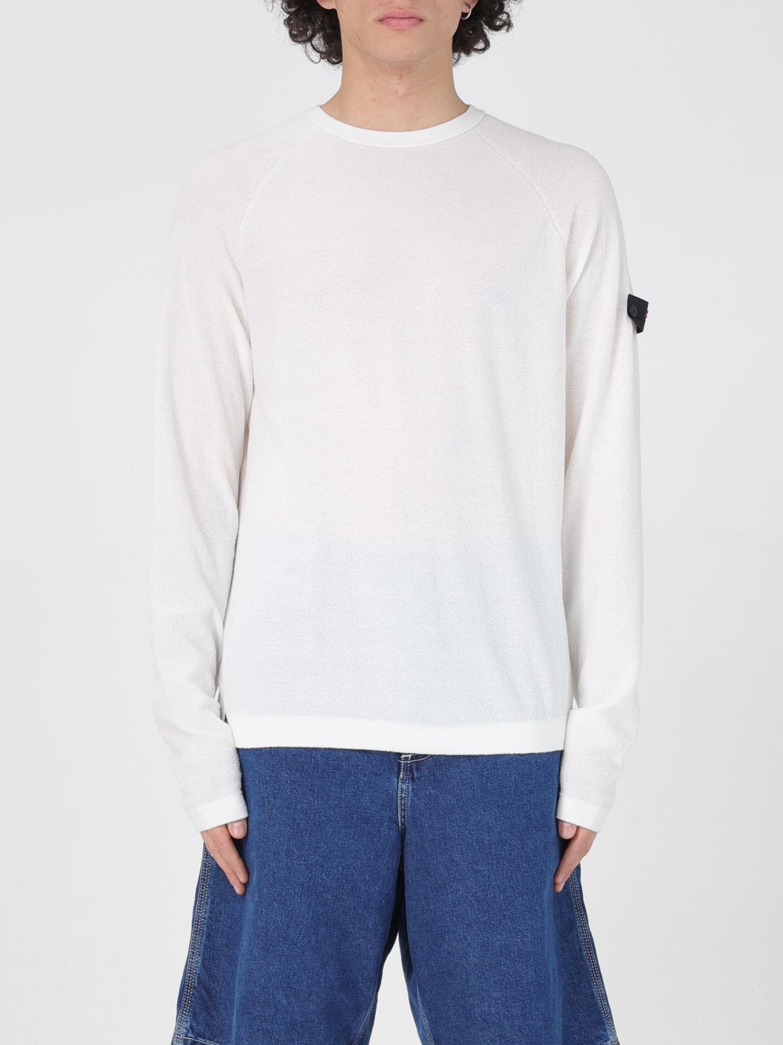 Peuterey Logo-patch Cotton-blend Sweater In White
