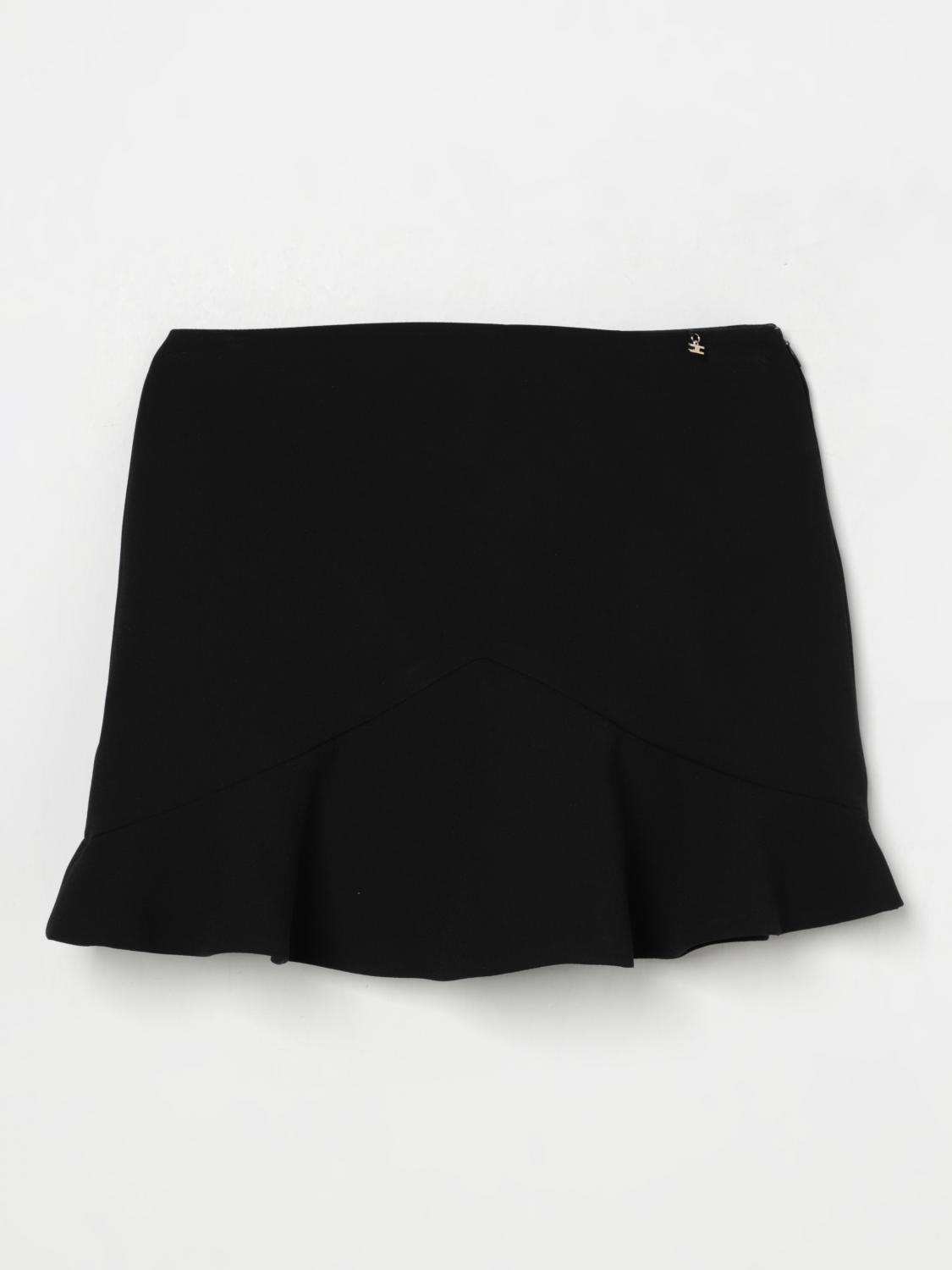 Elisabetta Franchi La Mia Bambina Flared Skirt In Black